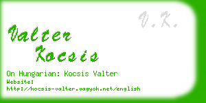 valter kocsis business card